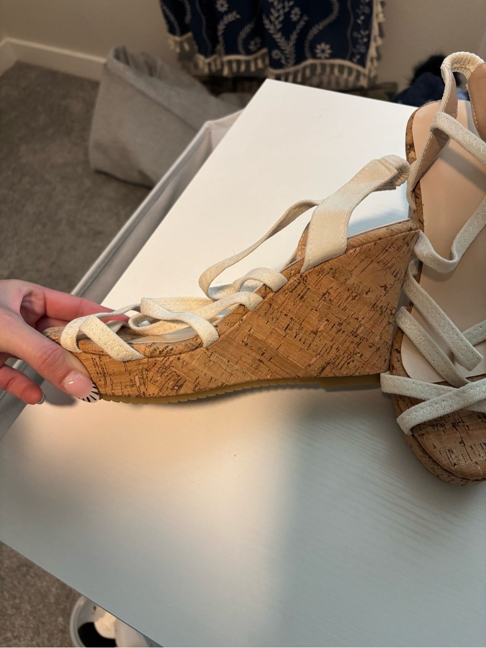 SHEIN Strap Soft Cork Wedge Sandals - Picture 5 of 8